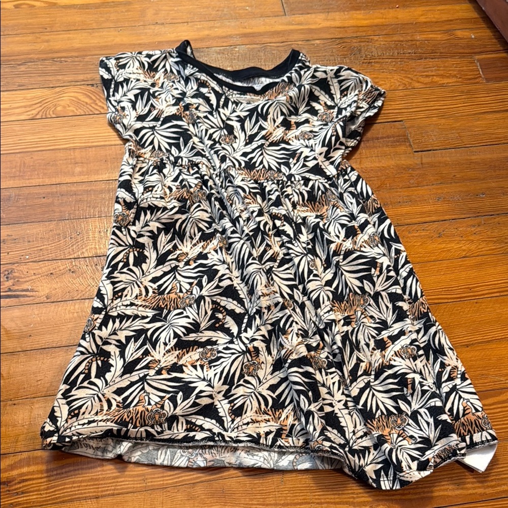 Floral Black and White Dress